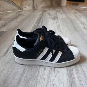 Adidas Black and White Superstar Sneakers